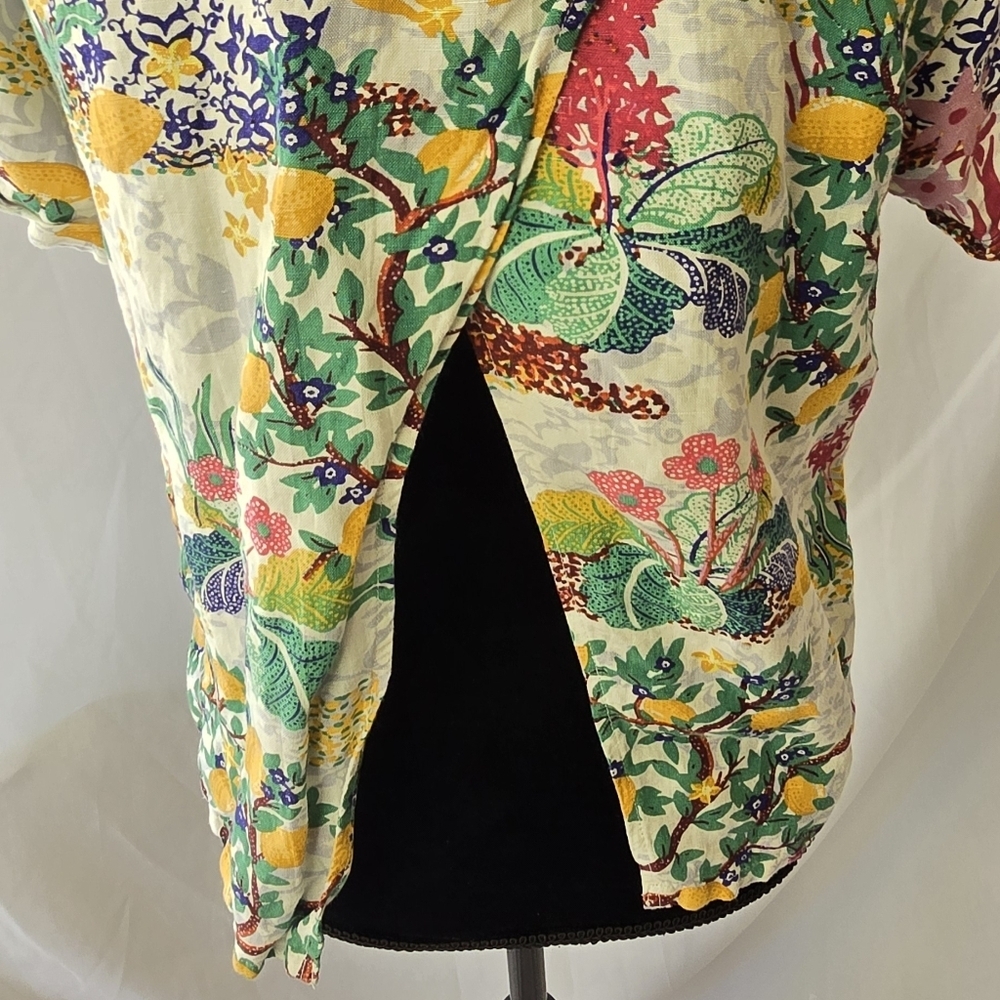 Anthropologie maeve women XS classic surf lemon linen blend short sleeve shirt. - Picture 11 of 12